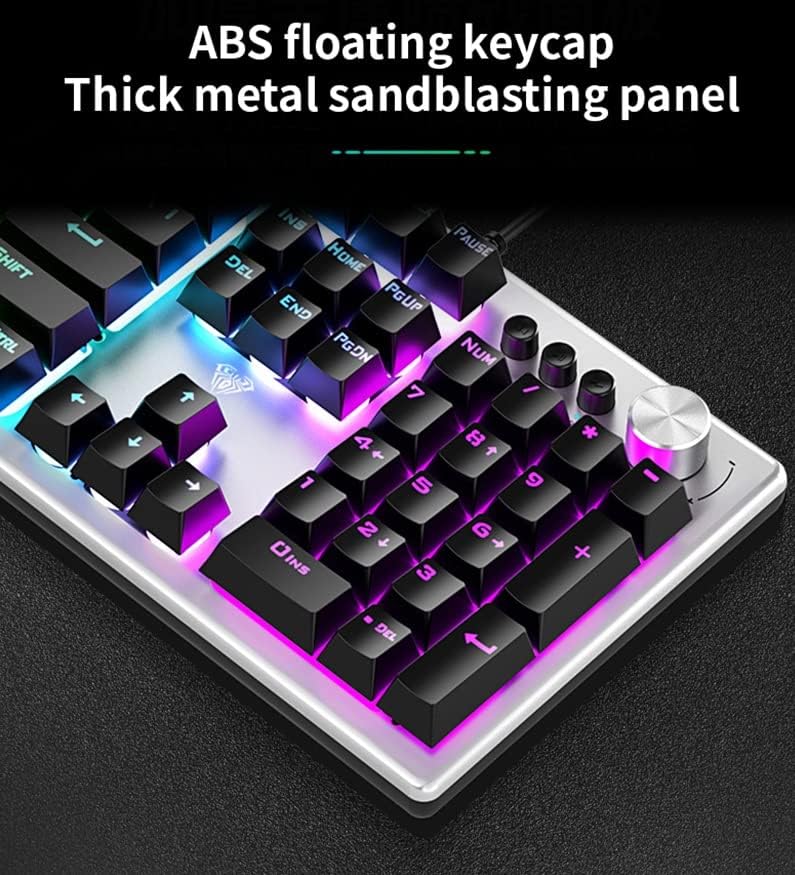 ABS floating keycaps and thick metal sandblasting panel