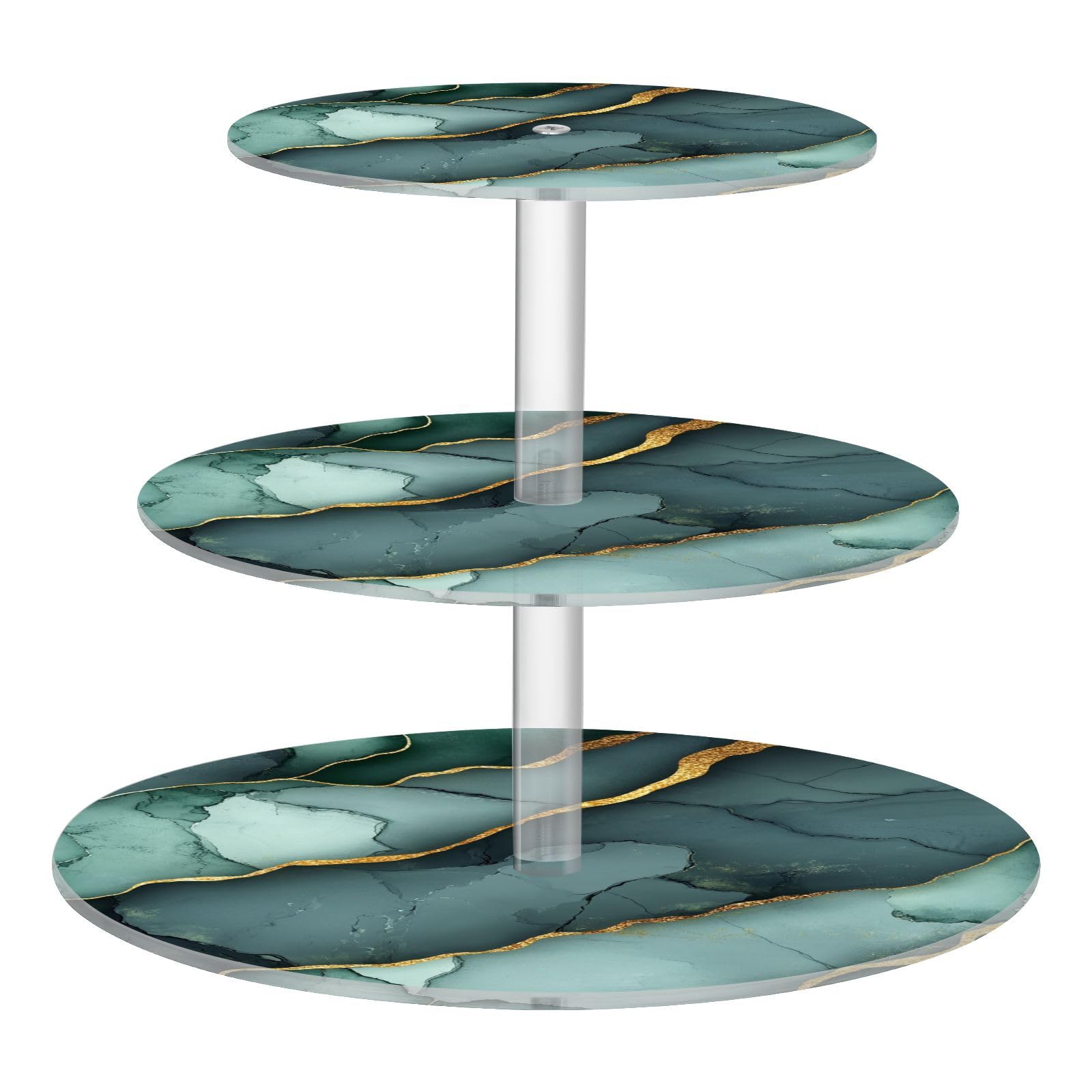 Zathe Marble Green Grey Transparent Acrylic Tray Spill-Proof Three-Layer Pallet Store Sundries In The Entrance Hall