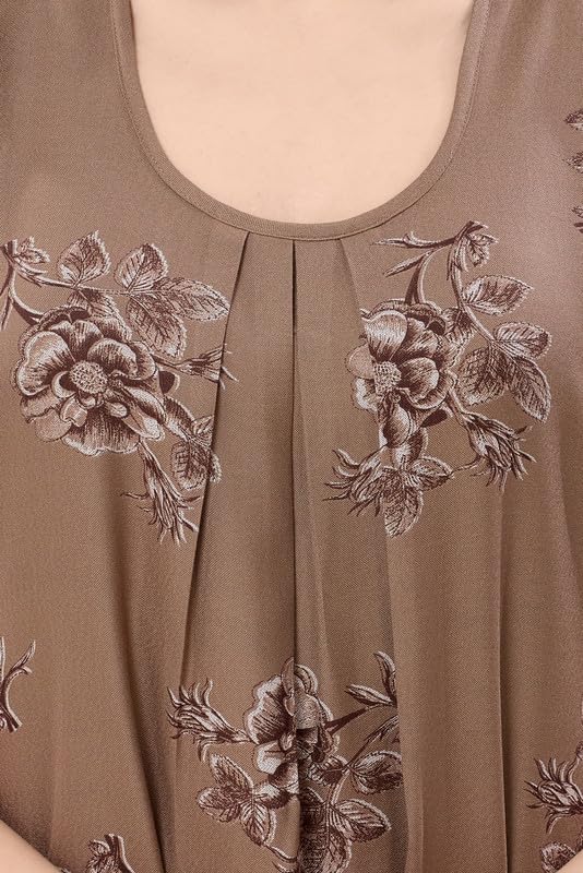 Image of Women's Viscose Blend Comfort Short Nighty with Side Pockets | Soft Printed Short Night Dress for Everyday Wear | Easy to Wear (CS5001)