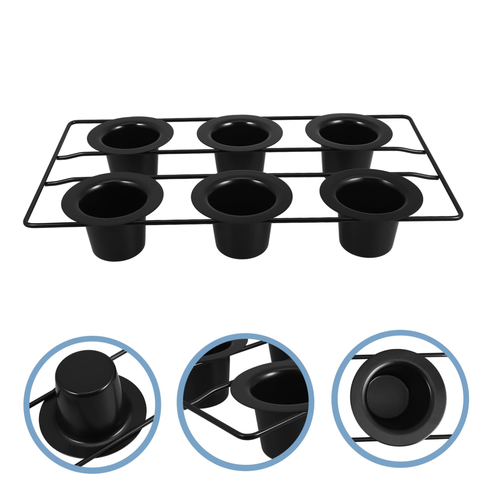 Amosfun Antihaft Muffinform 6 Tassen aus Kohlenstoffstahl für Muffins