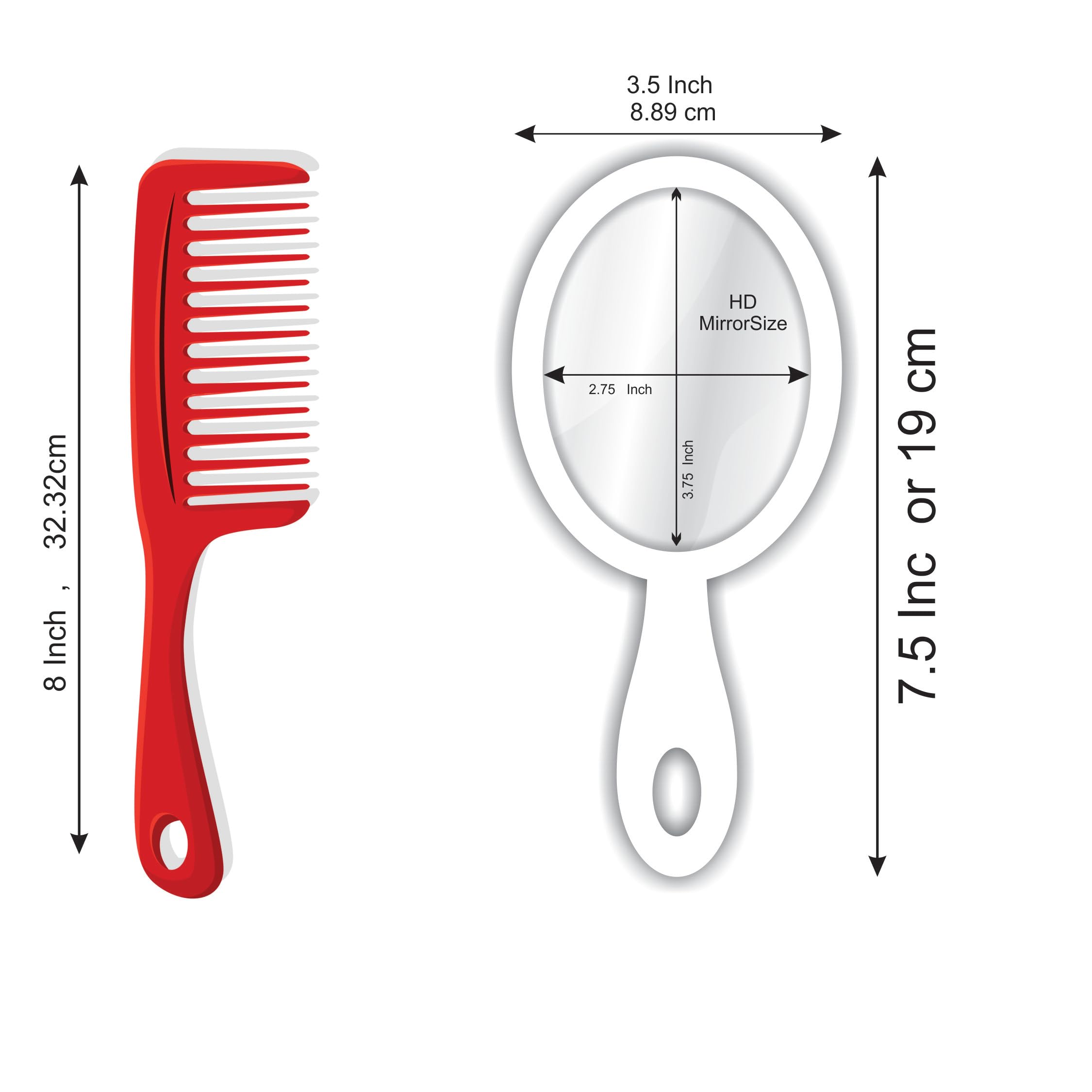 Creative Arts n Frames 9x19 cm Oval Hand Mirror with Handle for Cosmetic Shaving Make Up Bathroom Salon Barber Travel and Indoor Use (Sophosticated White Small H3.5 X 7.5 inch andheld Pocket Mirror) - Image 4 thumbnail
