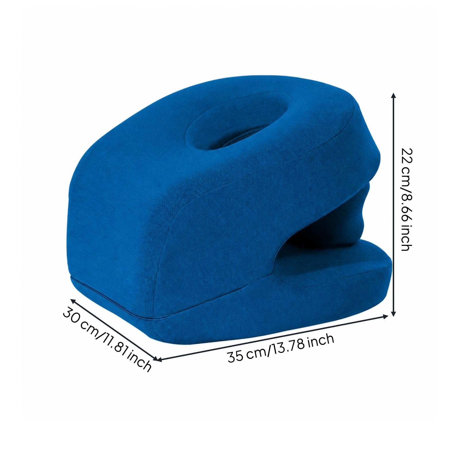 Almohada Ergonómica con Núcleo Espuma Viscoelástica Ergonómico Cojín Espuma Viscoelástica Funda Extraíble para Estudio, Viaje,