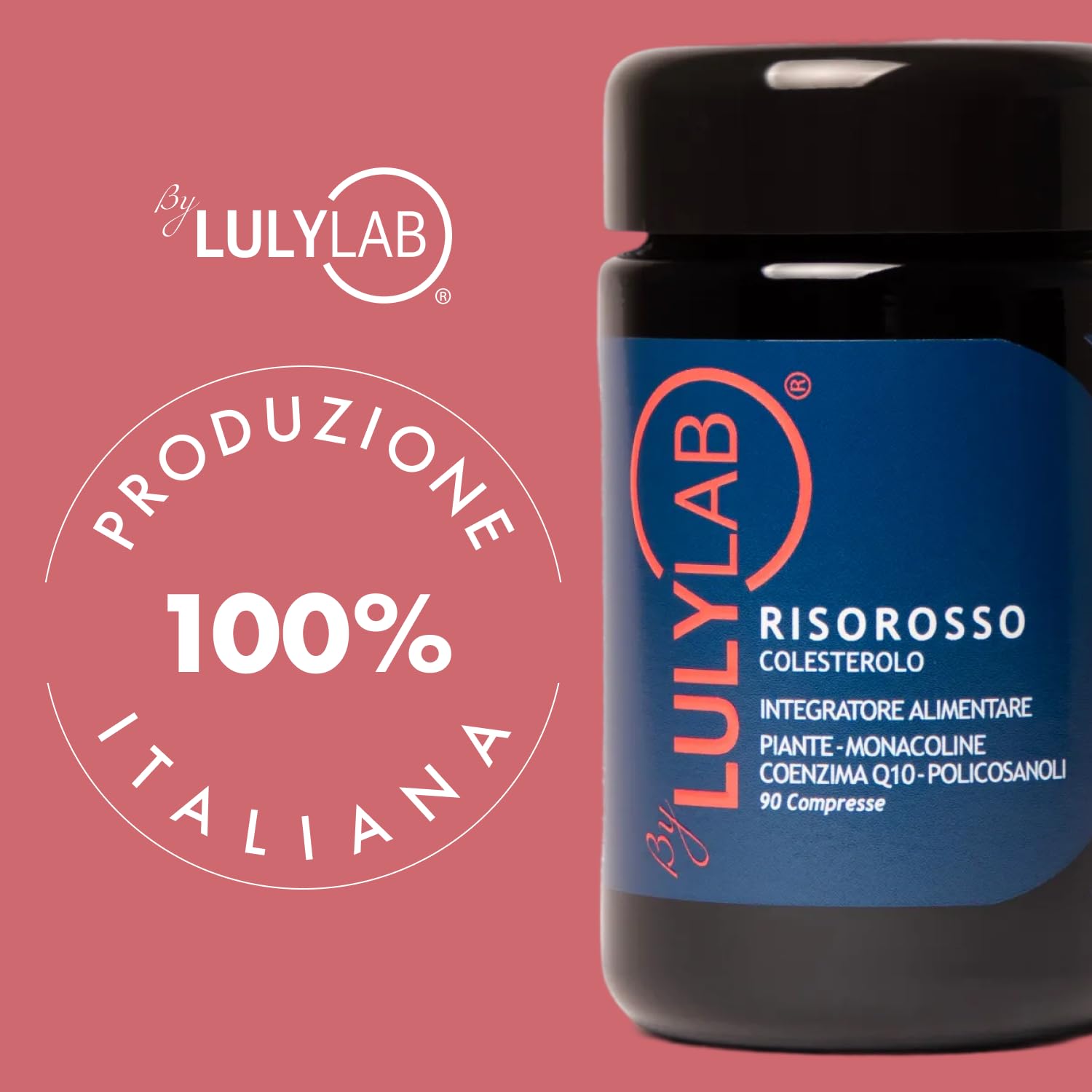 Riso Rosso Fermentato 90 Compresse, Integratore per il Benessere Cardiovascolare e Colesterolo con Coenzima Q10, Monacoline 2,5 Mg e Policosanoli, Equilibrio Lipidico