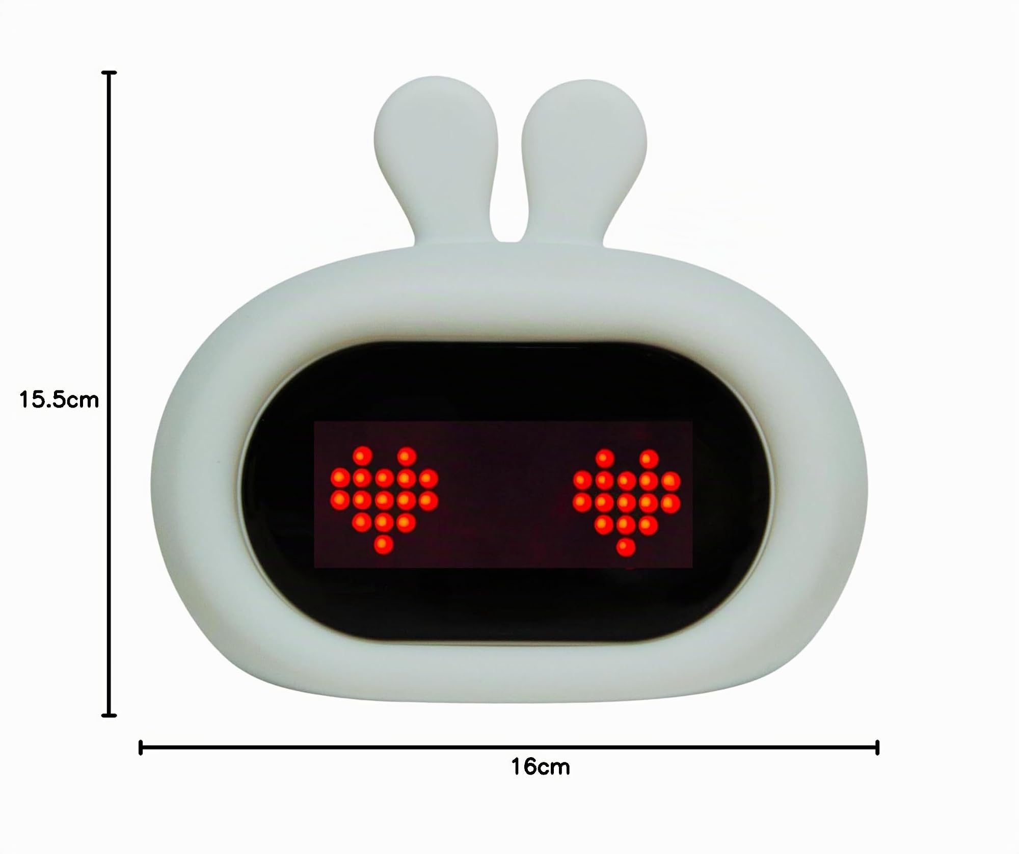 Réveil Enfant Lapin (Blanc) - avec Expressions Faciales et Fonction Tapotement - Lumière de Réveil - Entraîneur de Sommeil - Veilleuse - Jouet Numérique