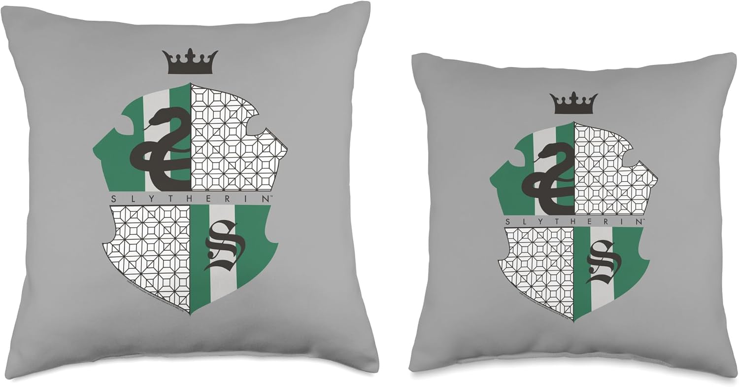 Harry Potter Slytherin Shield and Crown Throw Pillow