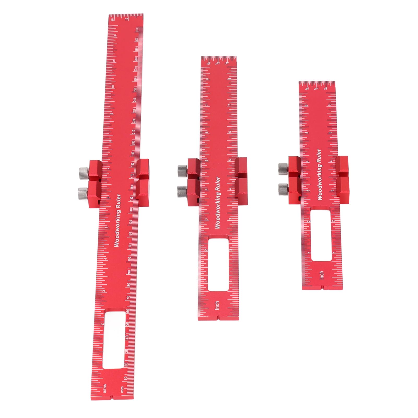 Pocket Ruler Set 6/8 / 12 in | Aluminum Metal Slide Stop | for
