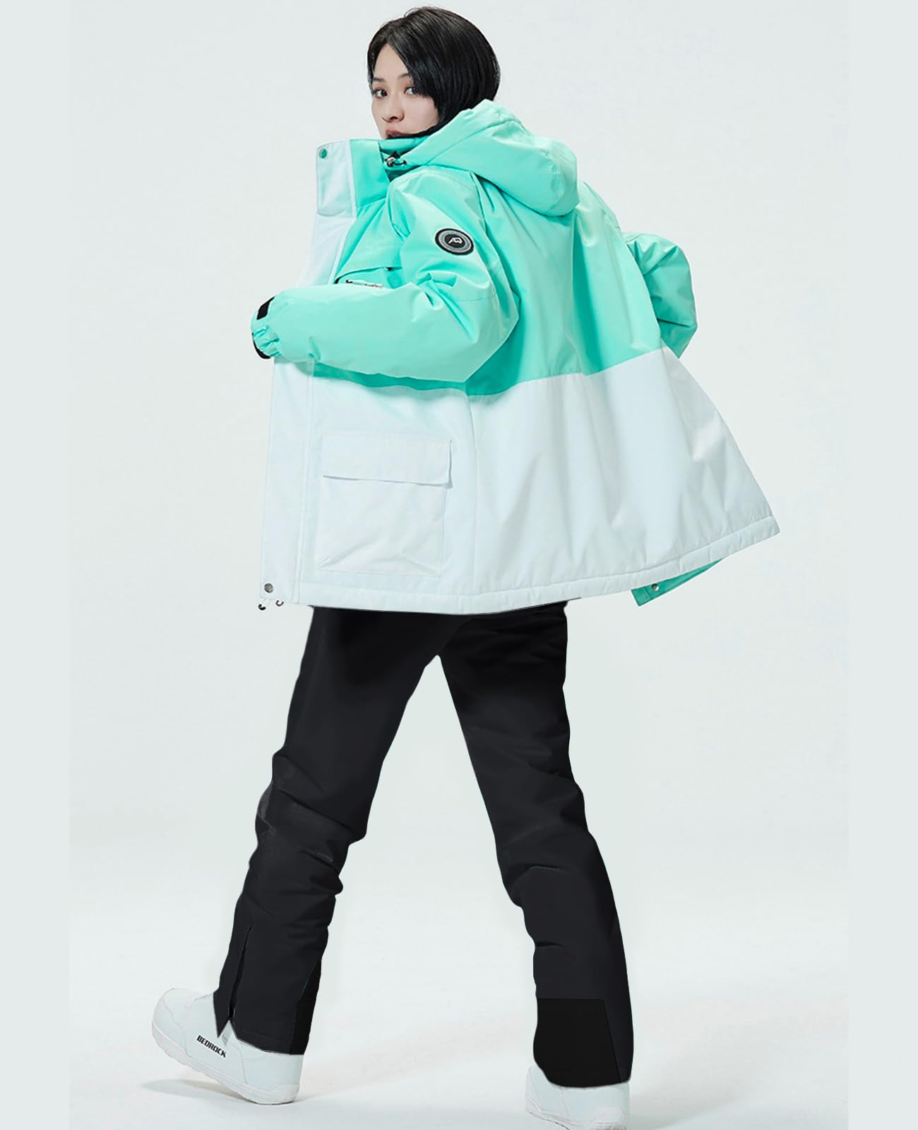 WOWULOVELY Damen Winter Skisuit Wasserdicht Winddicht Skijacke und Hose Isolierter Schneeanzug Snowboard Mantel