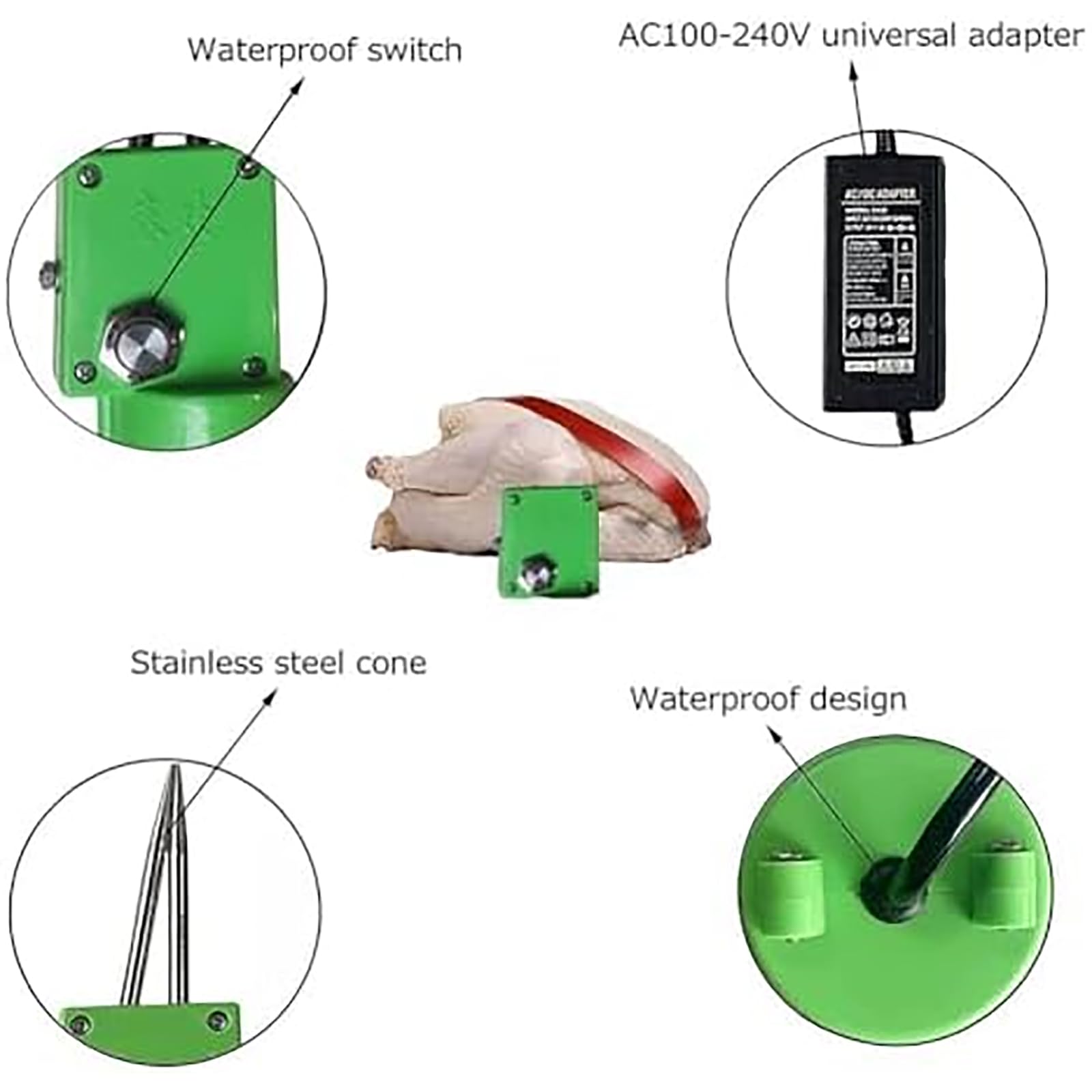 Macchina elettrica di spennatura del pollo, dispositivo di rimozione manuale della piuma del pollame, motore di rame puro 180W per la spennatura efficiente, attrezzatura durevole di spennatura