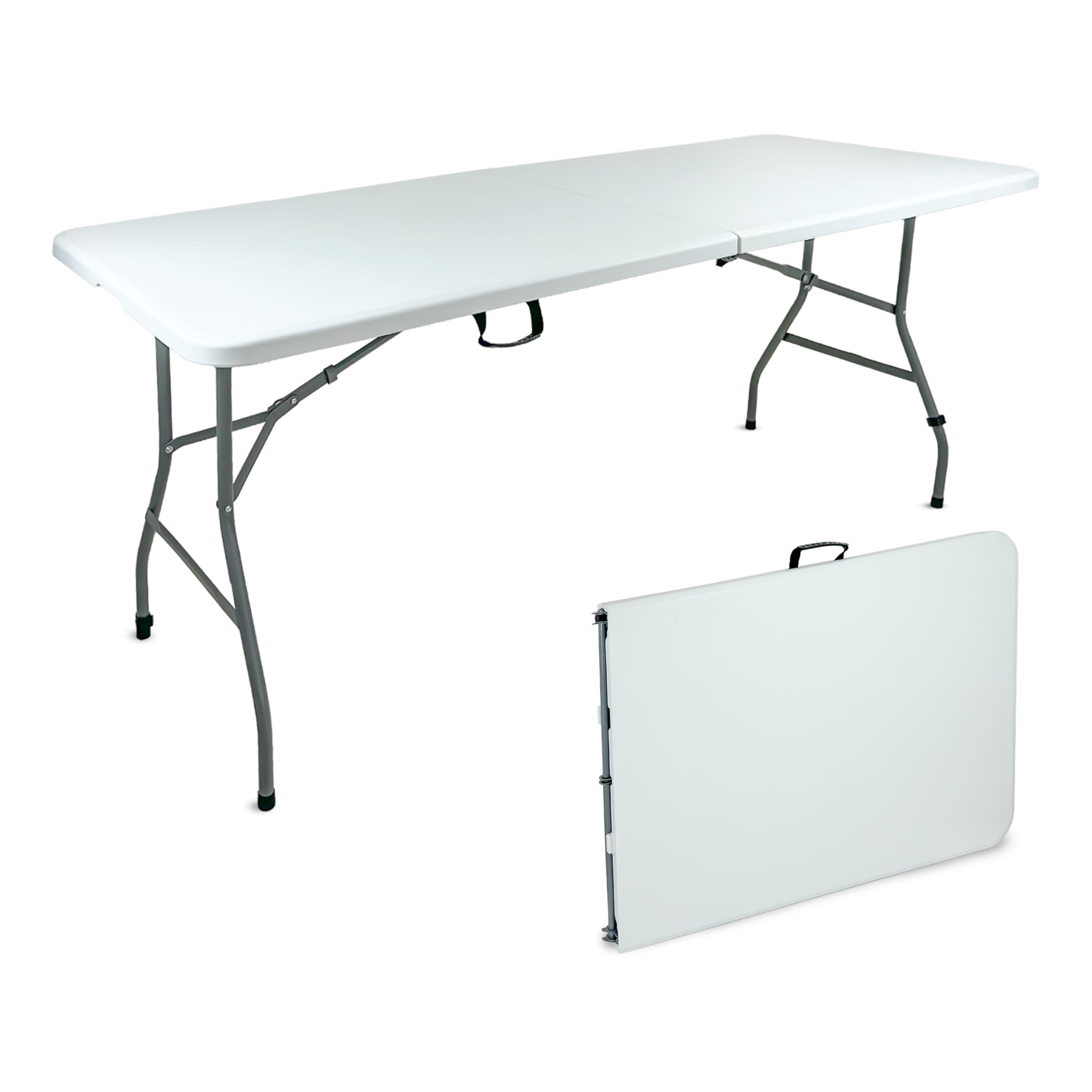 Tavolo Picnic Pieghevole 180x70x74 cm Bianco – Tavolo da Esterno e Giardino