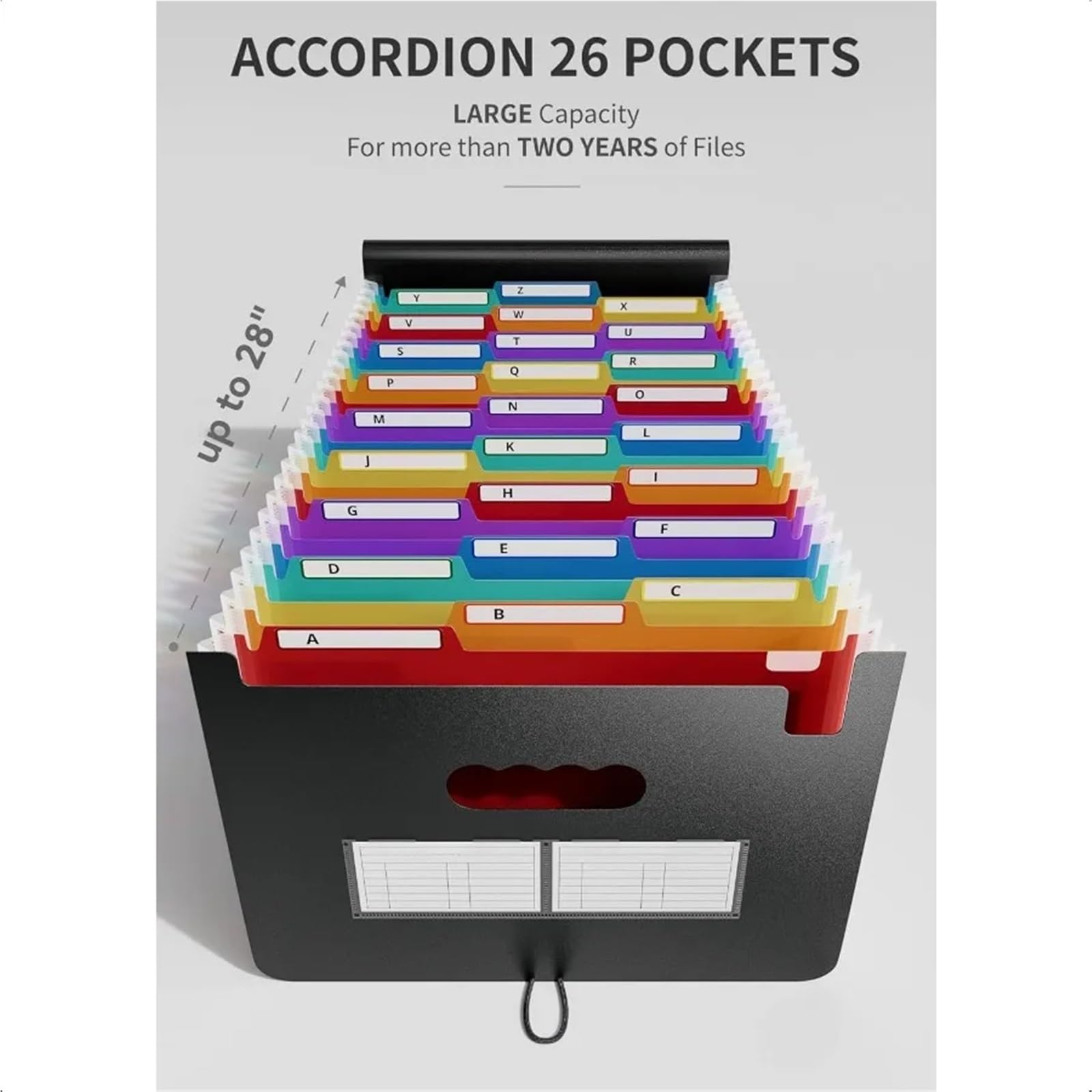 Classeur accordéon extensible à 26 pochettes, format A4, en plastique Pour Bureau