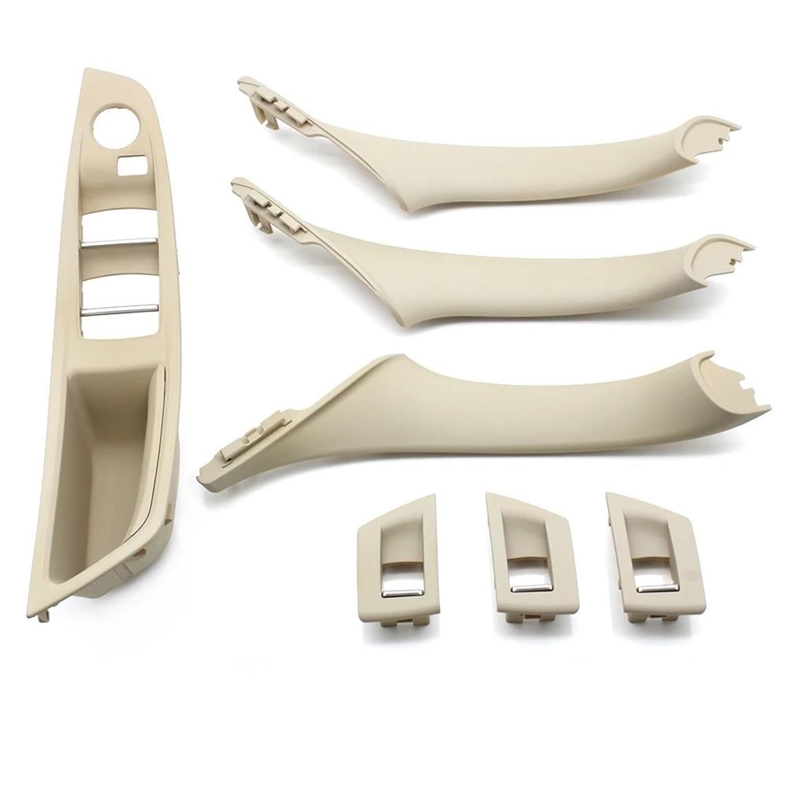 YUEYZHK Left Drive LHD Car Interior Door Handle Pull 7PCS Set for BMW 5 Series F10 F18 523 525 528(Model B Oyster11)