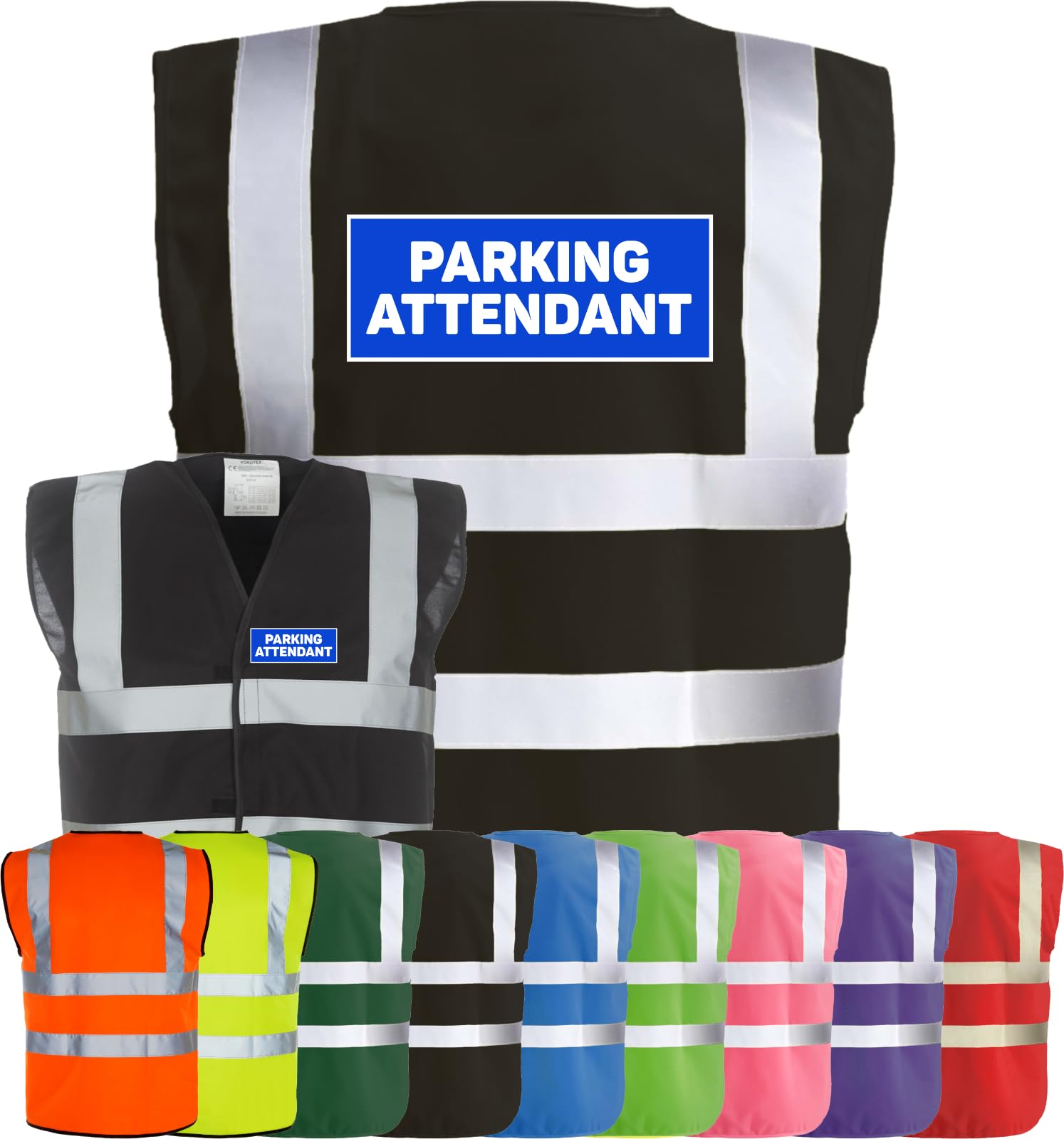 Corporate Togs PARKING ATTENDANT Printed Hi-Vis Vest - High Visibility Safety Waistcoat, Fastening, Health & Safety Compliant Waistcoat | Protective Safety Wear