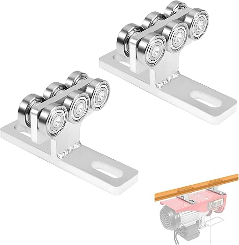 BEAMNOVA Juego de 2 ruedas manuales PA400-PA1000 6 ruedas para montaje de rodillos de instalación de polipasto eléctrico apto para canales de puntal