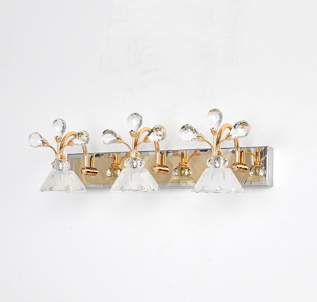 Crystal mirror front light applique murale design pour salle de bain
