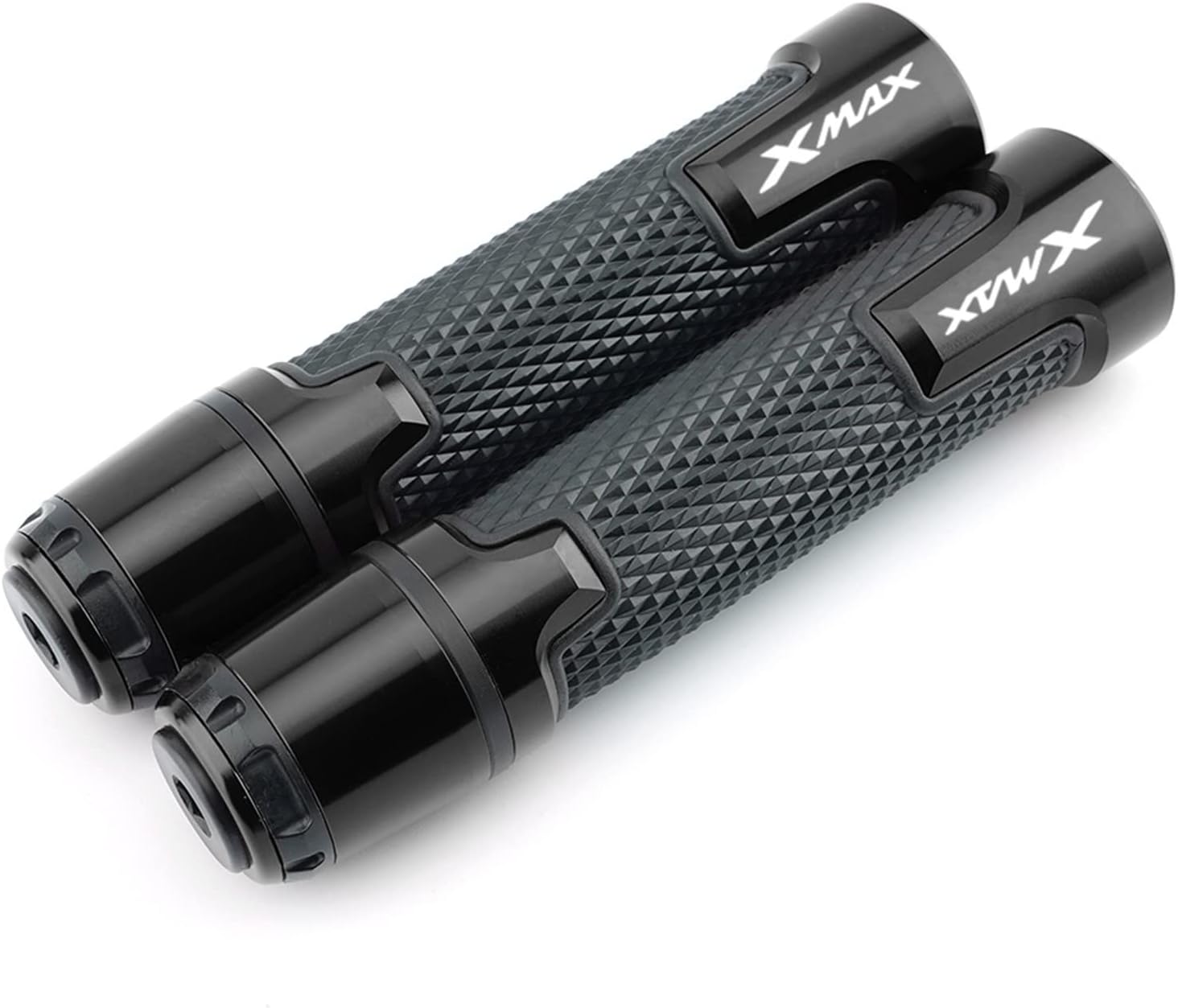 for Yamaha X-max Xmax 125 250 300 400 Xmax400 Xmax300 Xmax125 Motorcycle Handlebar Grips 7/8" 22mm Anti Skid Rubber Grips Caps Plugs Handle Bar Ends (Color : Black)