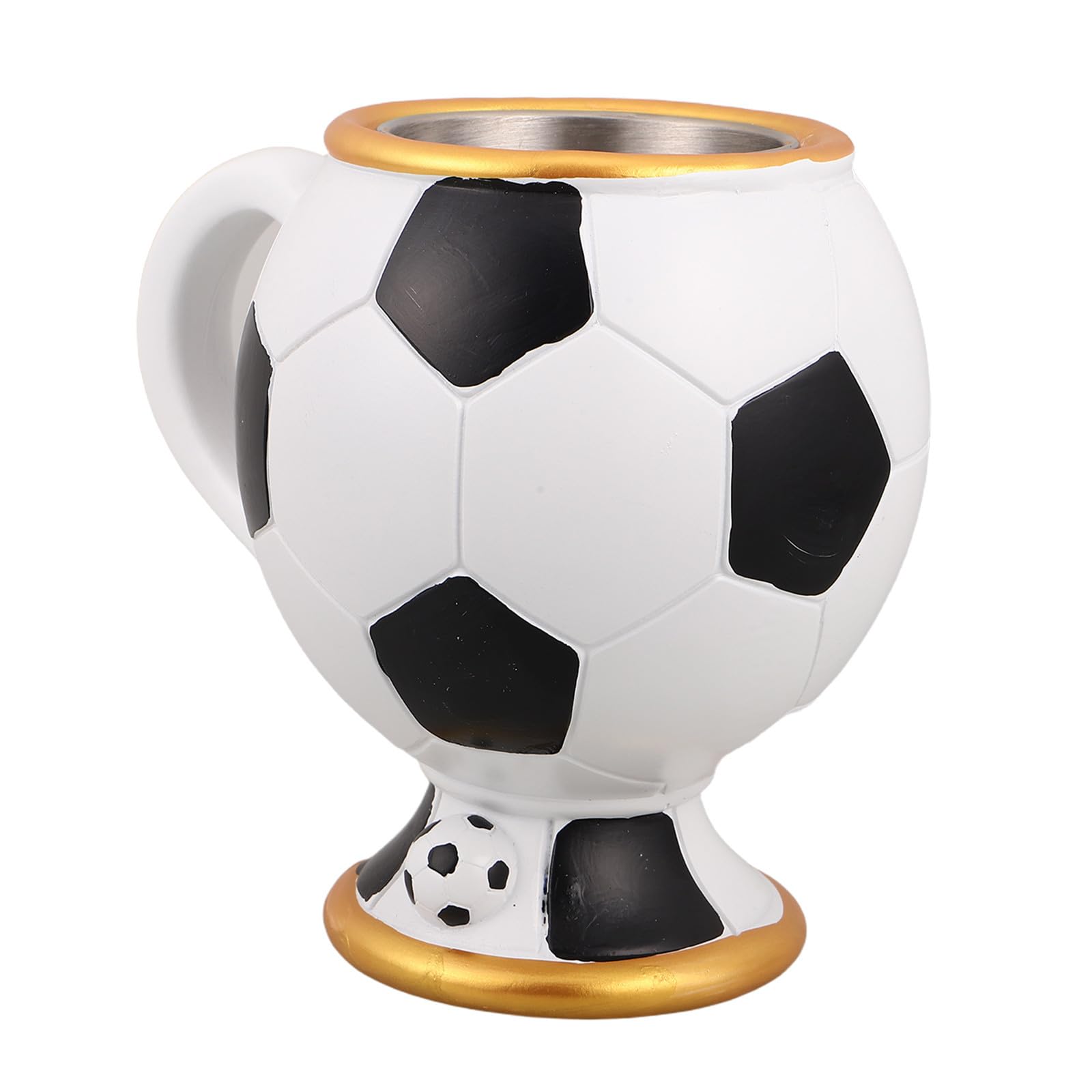 TOYANDONA Tazza da Caffè a Forma di Pallone da Calcio in Resina 420ml con Isolamento e Design Elegante la Festa Mondiale a Casa al Café