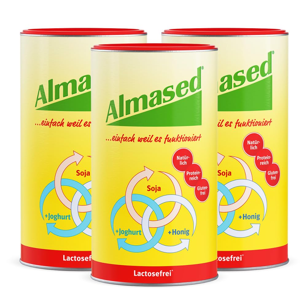 Almased Lactosefrei Pulver zur Gewichtsreduktion – 3x 500g – 30 Portionen - natürliche Zutaten – vegetarisch und glutenfrei