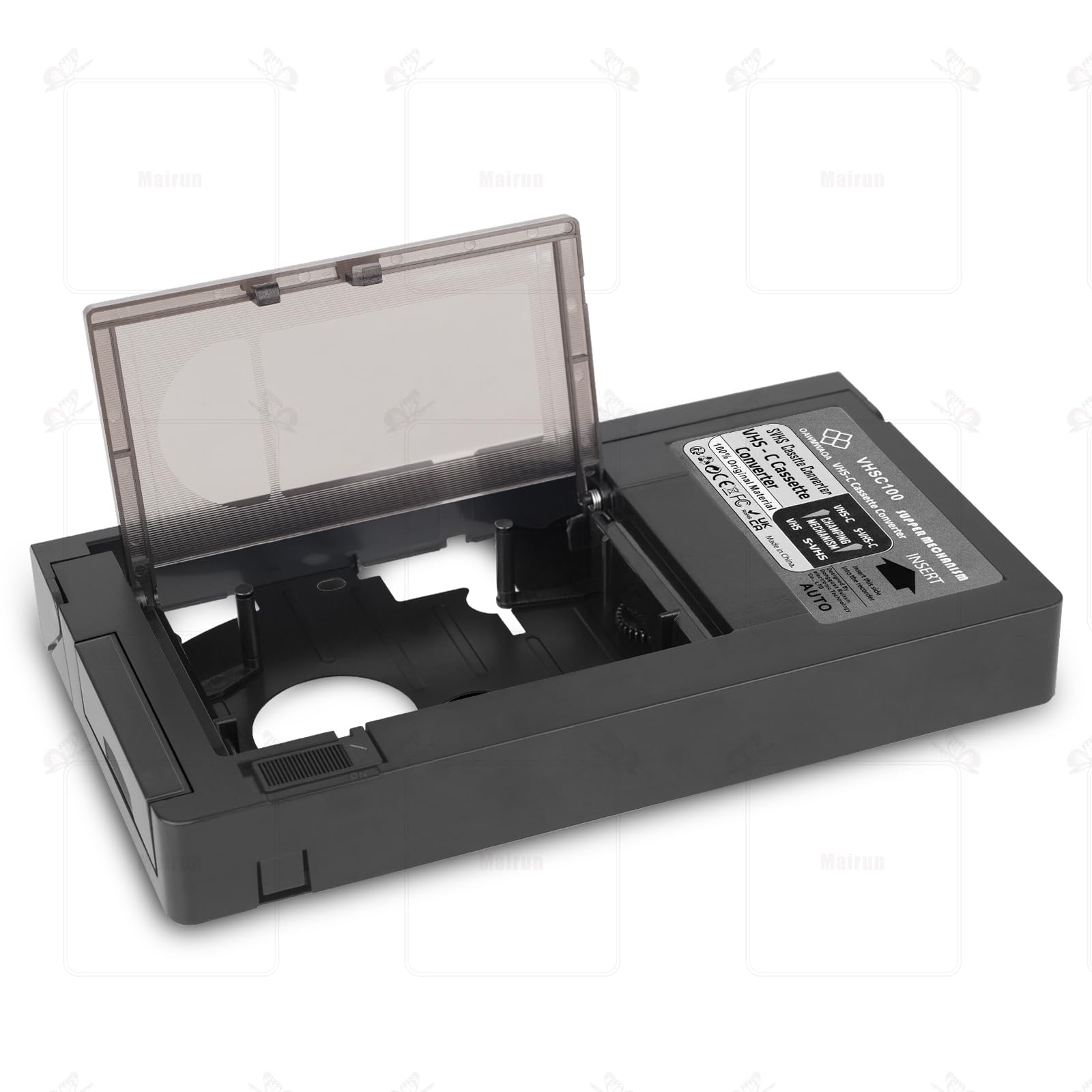 Adaptateur cassette VHS C, compatible SVHS VHS-C vers VHS, caméscopes motorisés, idéal pour lecteur magnétoscope, lecteur de cassette vidéo et conversion VHS vers numérique