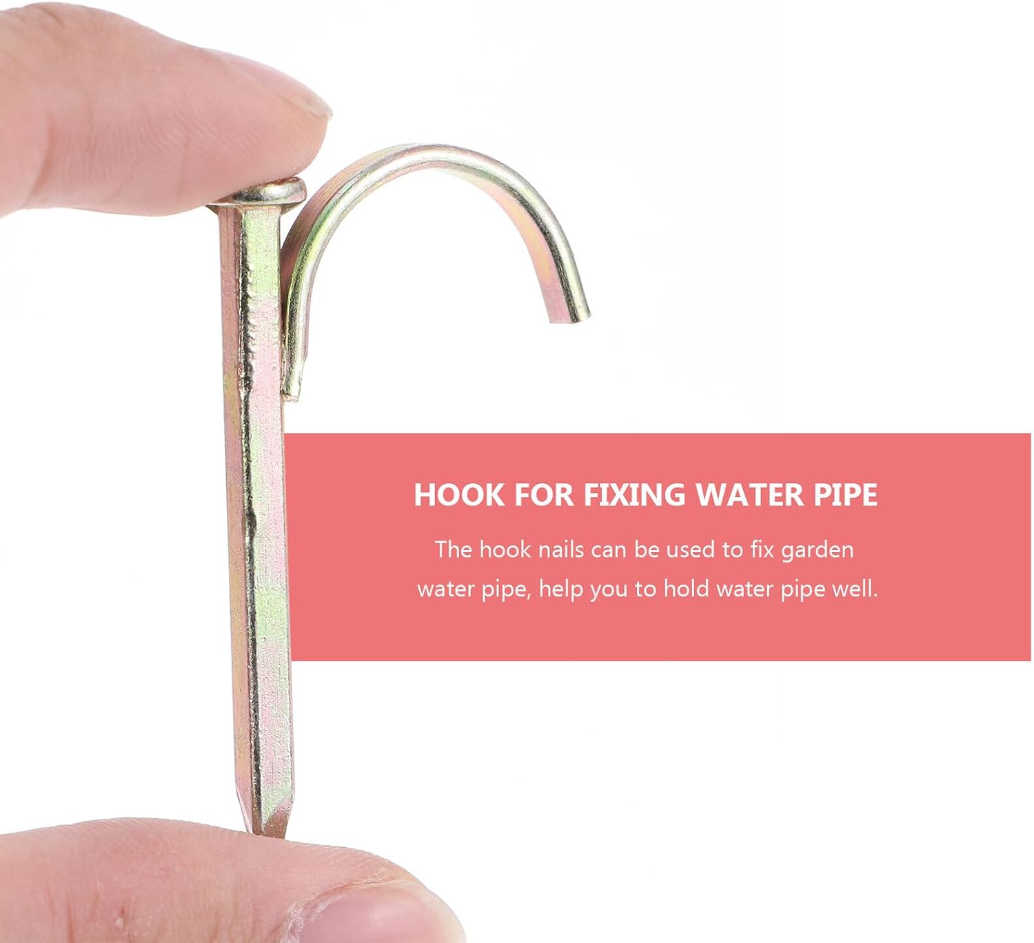 20pcs Water Fixed Steel Nail Thickened Ground Stakes for Garden Hose Pipe Clamp Fasteners, 1/2 Inch Water Pipe Clips for Outdoor Irrigation and Plumbing