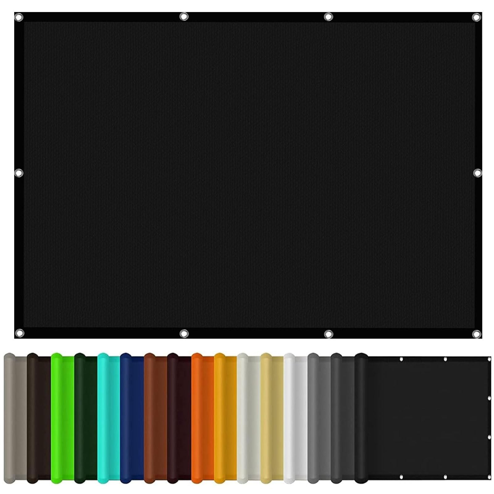 Voiles d'ombrage pare-soleil avec oeillets 1.4 x 2.6 m noir pour cour