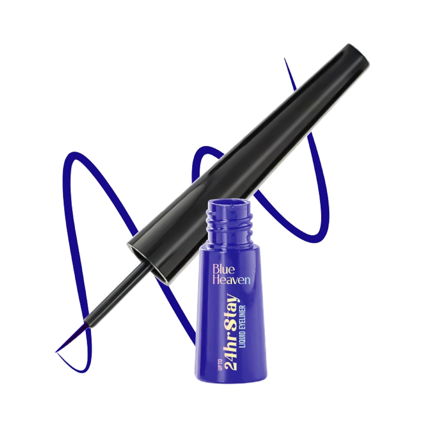 Blue Heaven 24hr Stay Liquid Eyeliner Waterproof Smudge Proof | Quick Dry, Fine-Tip Brush for Precision | Long-Lasting Eye Liner for Women | Electric Blue | 3ml