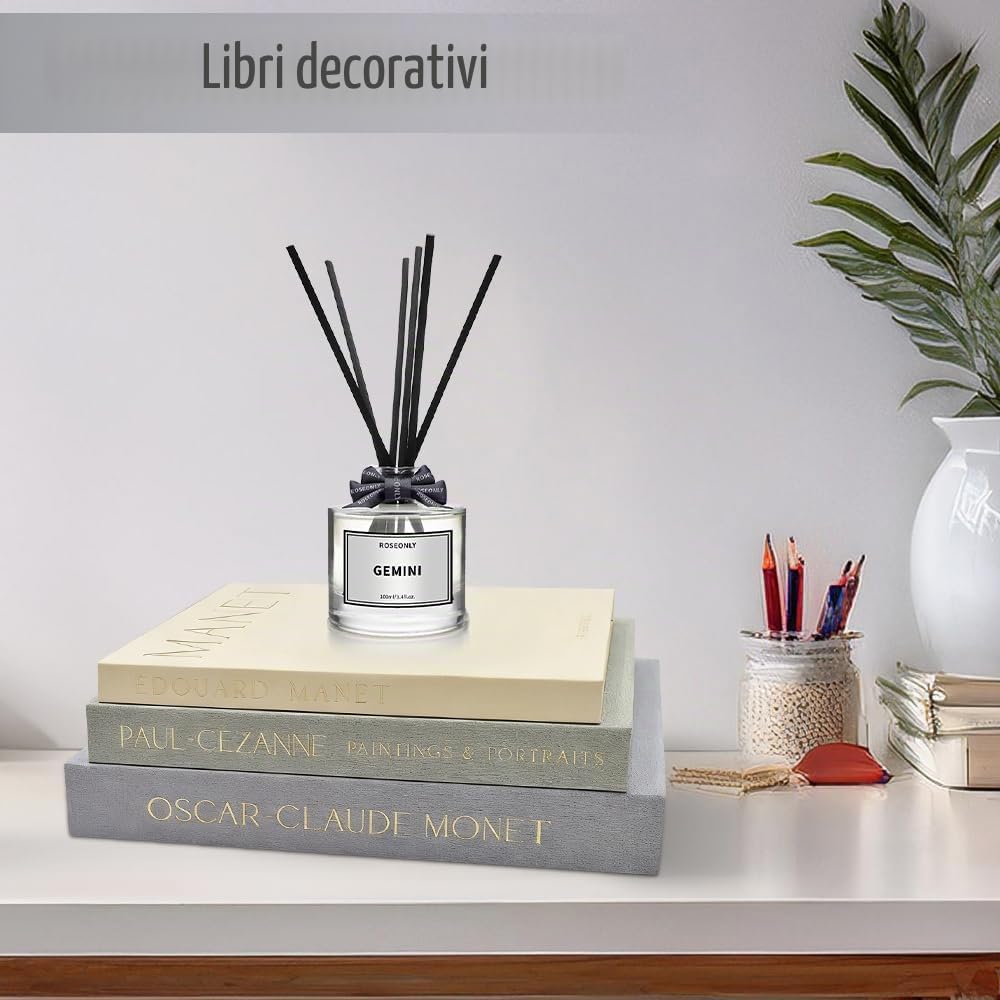 Set Di 3 Libri Decorativi Per La Casa, Libri Decorativi, Librida Tavolino, Scatole Impilabili In Lino, Libri DecorativiFinti, Per Librerie e Tavolini Da Caffè