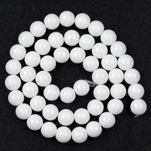 Cuentas redondas lisas y lisas de ágata de ónix mate, color negro y blanco, piedra natural, para hacer joyas, pulseras de 468100.472 in, 15 pulgadas