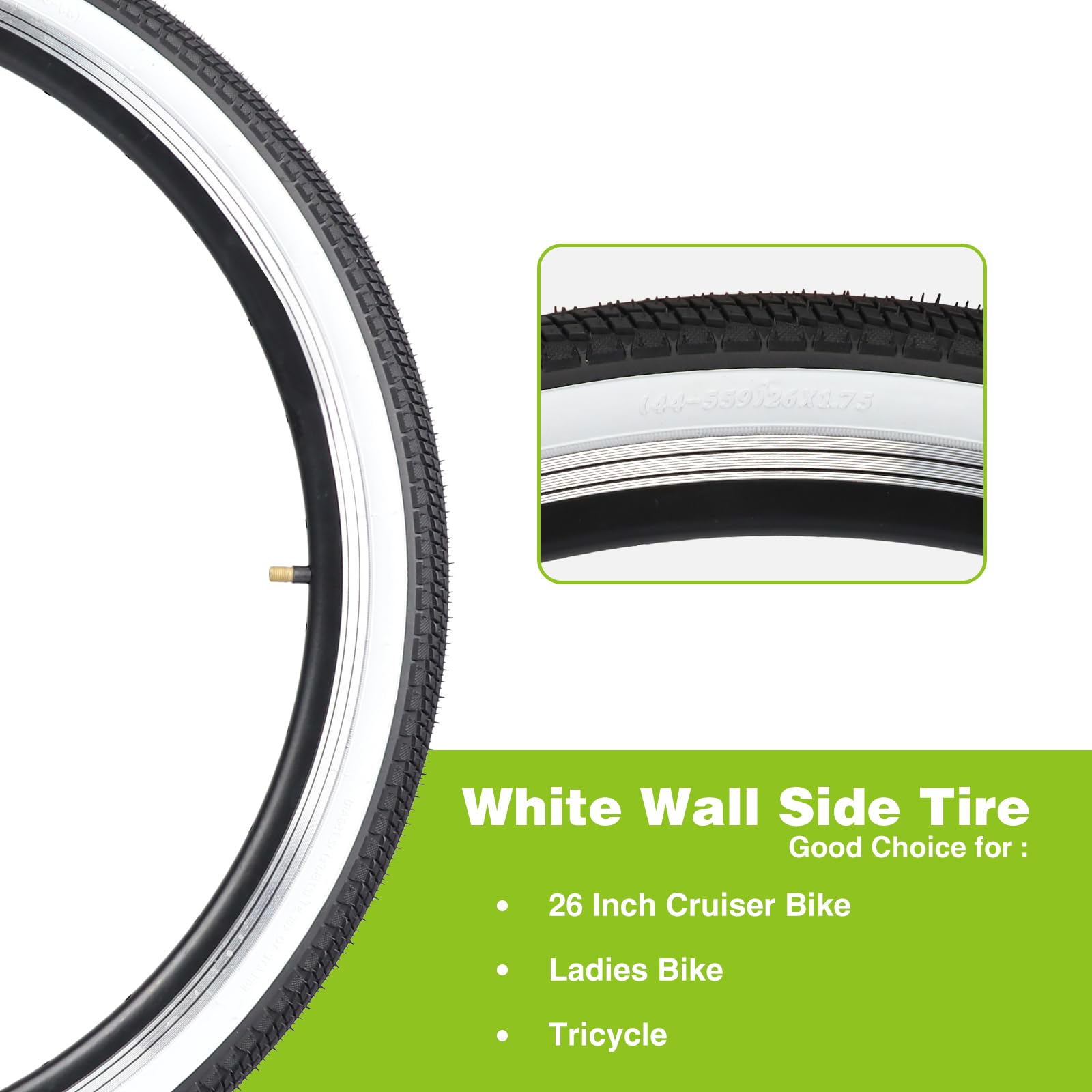 1/2 Set 26x1.75 pulgadas MTB Fahrradreifen+ 26x1.75/2.125 Zoll Fahrradschlauch + 2xReifenheber Fahrradmantel MTB Bike Tires Reifen für Mountain Bike/Citybike / Rennrad