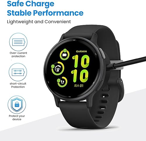 Miniatura 4 de Paquete de 2 cargadores USB tipo C diseñados para Garmin Epix Gen 2 ProEpix Gen 2Epix ProD2 Air X10, estación de carga portátil, cable de carga