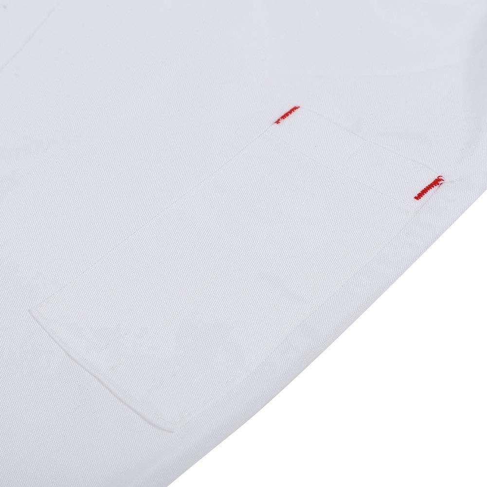 2Pcs Vintage Unisex Chef's Uniform Set, Chef Coat with Apron, Long Sleeve Chef Jacket, Premium Cotton Chef Outfit with Absorption Strip, Stand Up Collar for Men and Women (XXL:175-185)