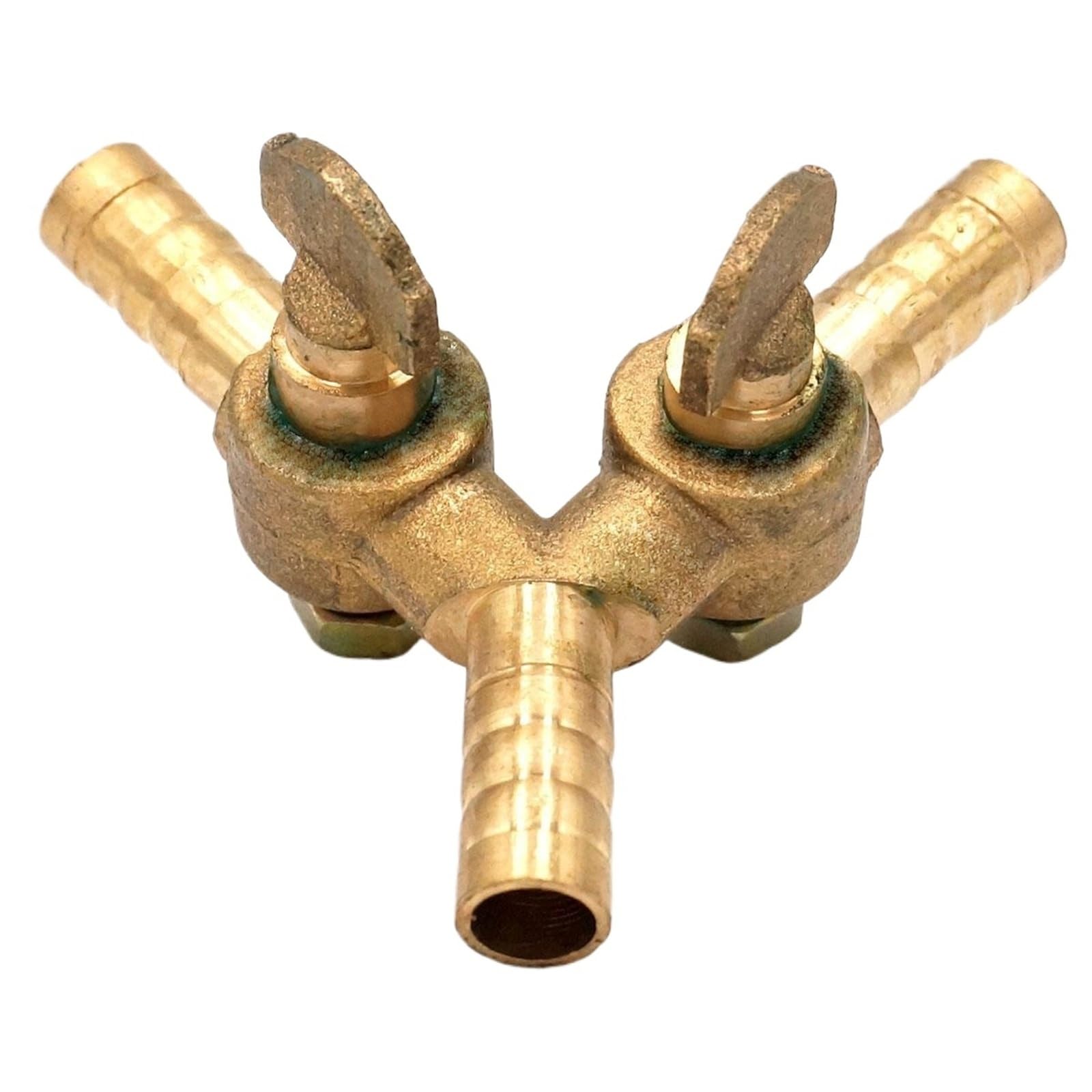 Fit for Hose I/D 8mm 10mm Barb Y 3 Way Brass Shut Off Ball Valve for Fuel Air Gas(10mm)