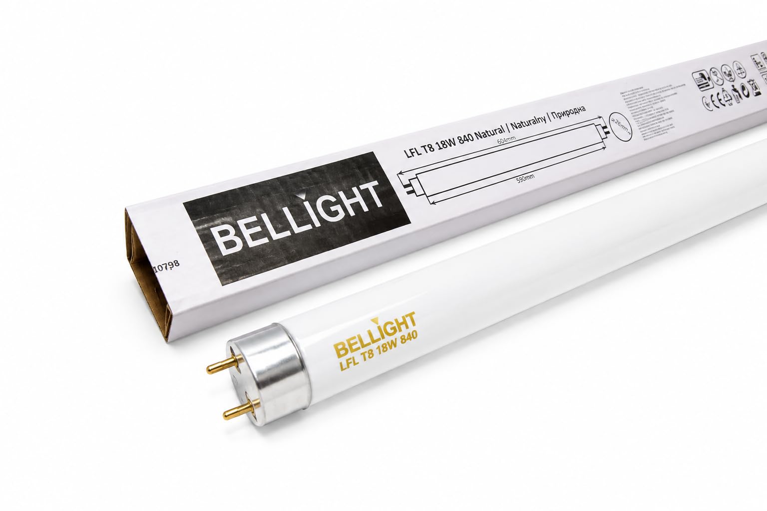 Pack 25x Tubo Fluorescente T8 18W | 4000K 840 Blanco Neutro | Casquillo G13 | 60cm Iluminación Profesional para Oficinas, Cocinas y Comercios sustituto Osram, Philips, Sylvania y otros.