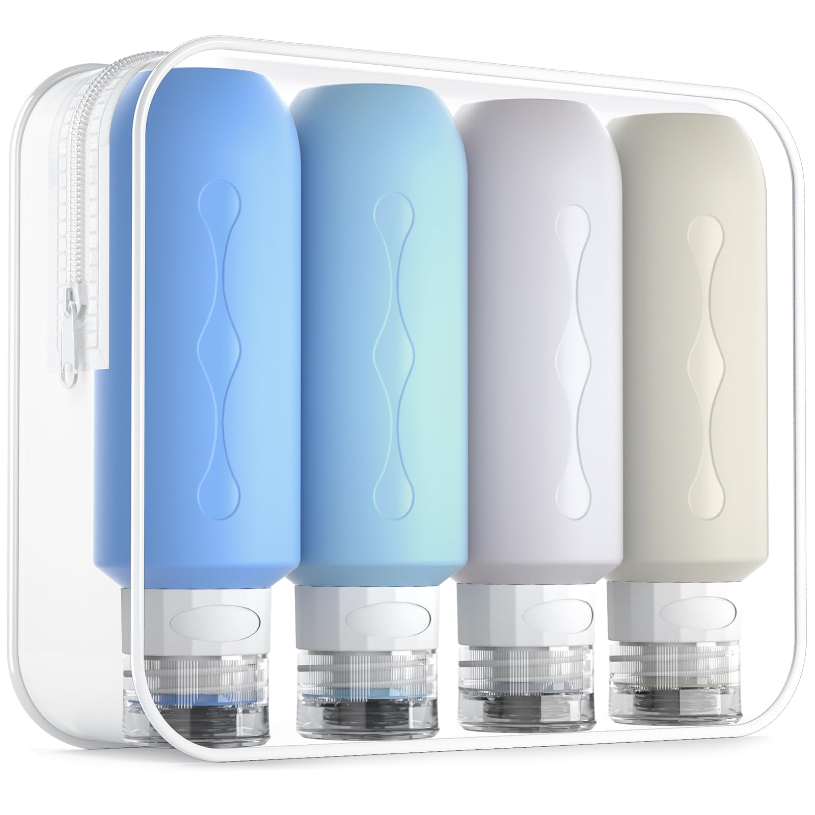 Gemice Travel Bottles for Toiletries, Tsa Approved Travel 6oz Size Containers with Clear Bag, BPA Free Leak Proof Travel Tubs Refillable Liquid Travel Accessories for Cometic Shampoo Lotion