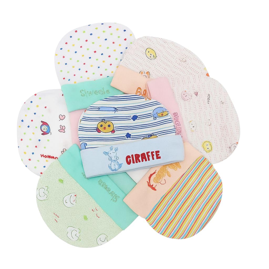 khillayox New Born Baby Cotton Printed Caps for Boys & Girls (0-6 Months) | Soft & Stylish Baby Topi/Hats | Breathable Cotton Cap for Newborns-picture-43