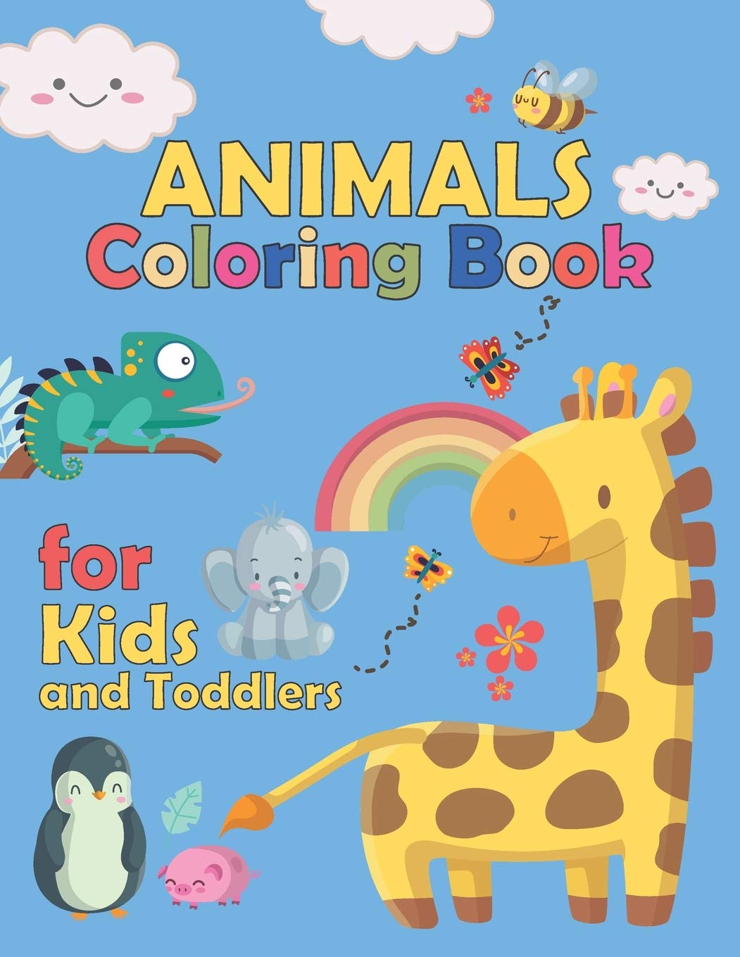 Animals Coloring Book For Kids And Toddlers: Jungle Animals Coloring For Kids, Preschoolers Ages 2-4 : Fun Early Learning, Relaxation Coloring Book Gifts For Girls And Boys