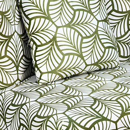 Image of Nilkamal Leafy Fabric Lounge Chair (Green & White)