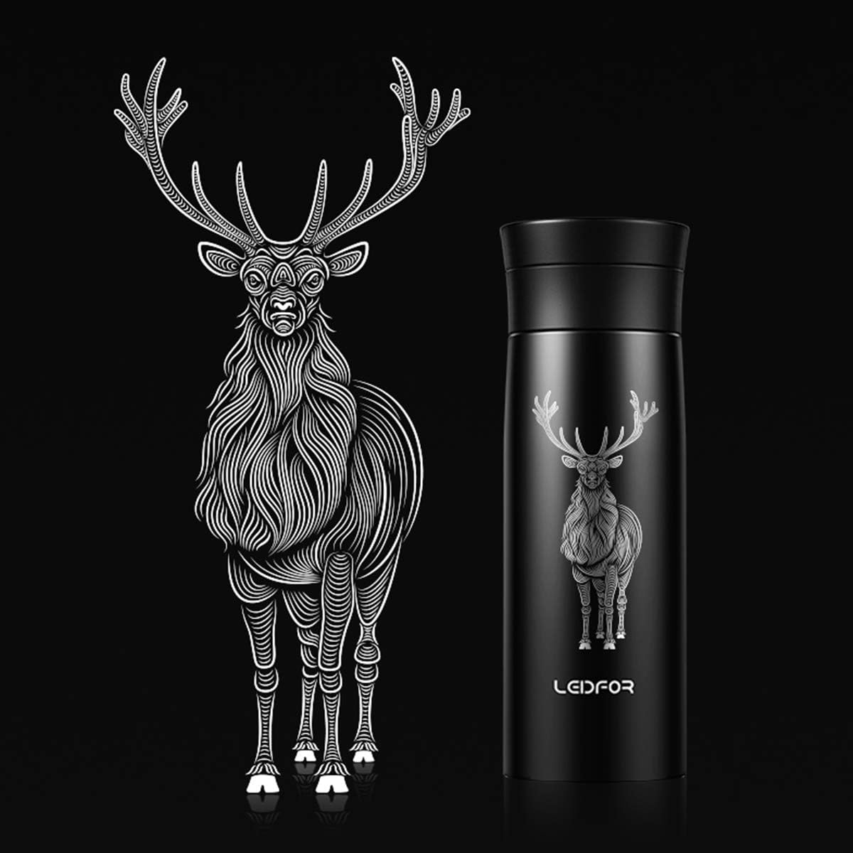 Leidfor Tea Tumbler Tea Infuser Bottle Coffee Tea Thermos with Tea Leaf Strainer