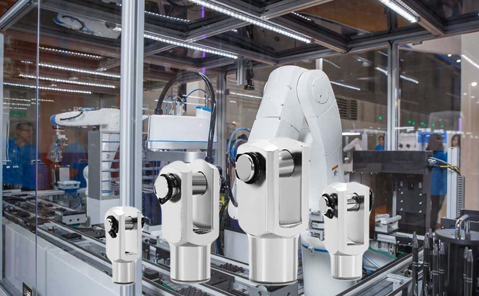 Bettomshin 2Pcs Air Cylinder Rod Clevis End, M8 X 1.25 Female Thread Y Connector, 40mm Length 8mm Joint Inner Distance Quick Connector For Air Cylinder Foot Mounting Work Metal Silver - View #9