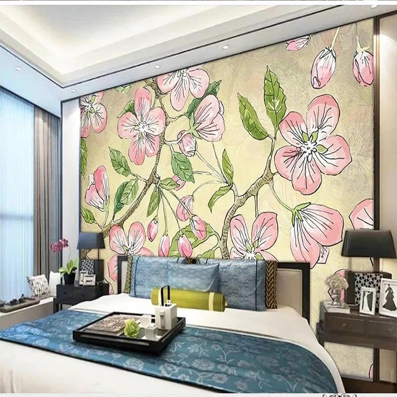 Papier peint floral ILIYA en tissu non tissé haut de gamme pour chambre élégante
