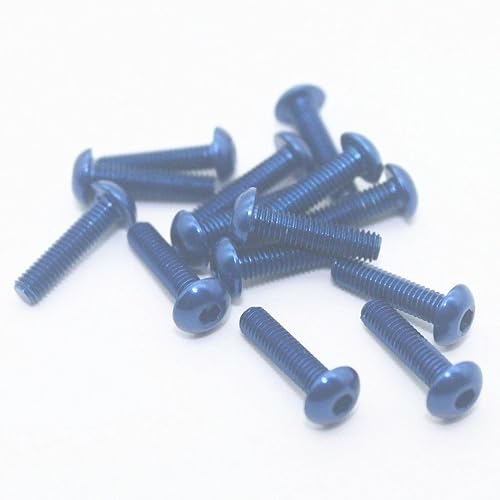 20 tornillos Allen M3 7075 de aleación de aluminio hexagonal con cabeza de botón hexagonal (rojo, 0.394 in)