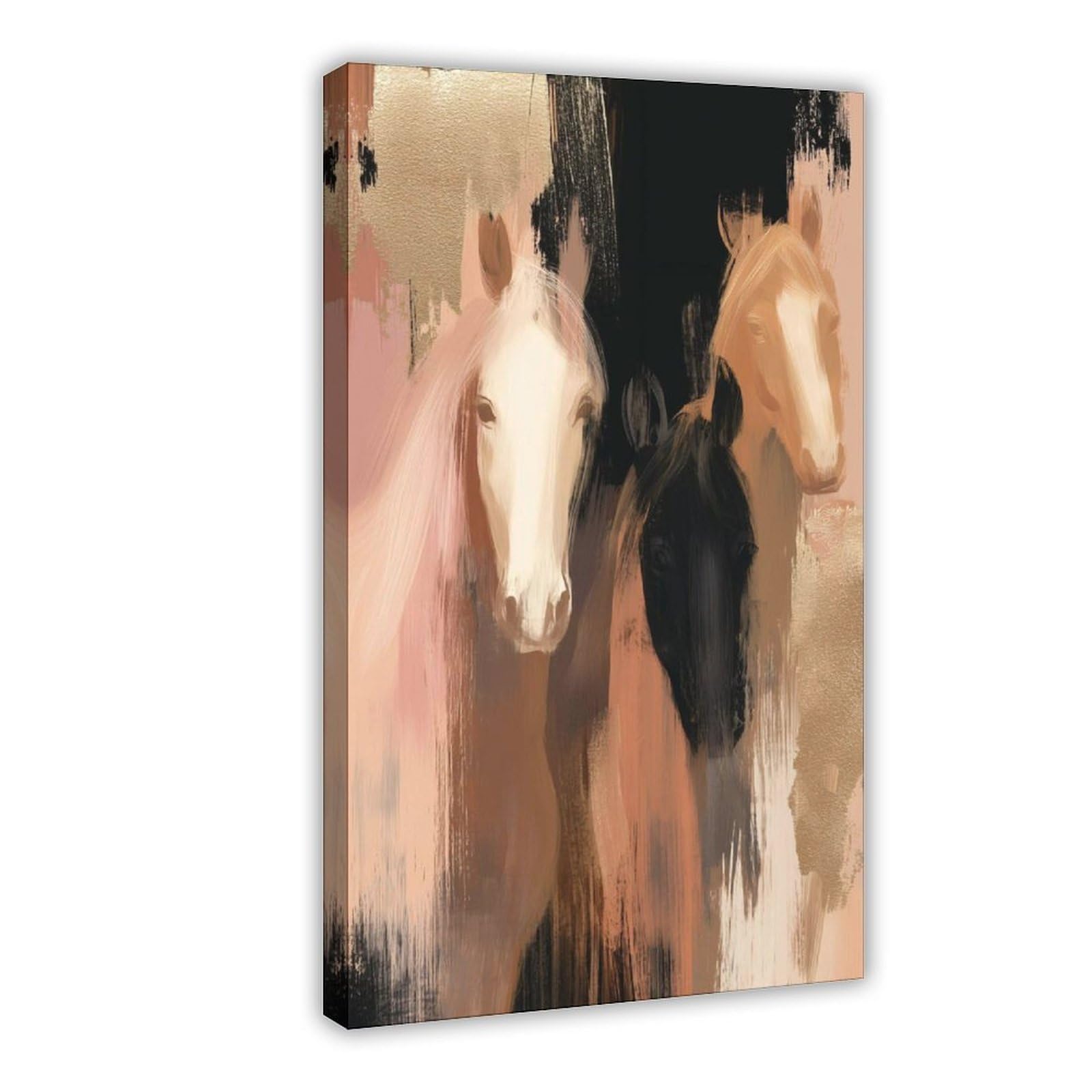 Ywtjax Frame-Style Abstract Horse Portrait Print Poster Canvas Poster For Office Decor Gift