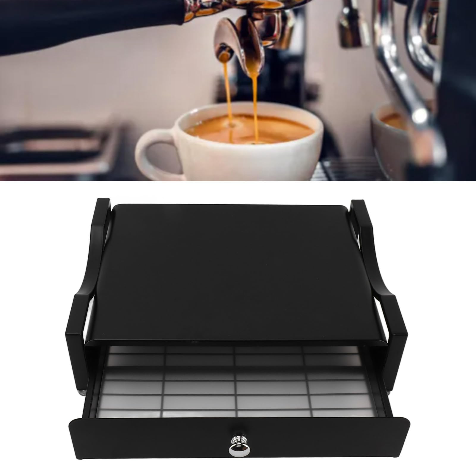Yctze Multifunktionales Kaffee-Aufbewahrungsregal mit Ule-Halter, Eleg-Kaffeezubehör für Zuhause oder Büro (Yctzes5c2in4mh9-11)