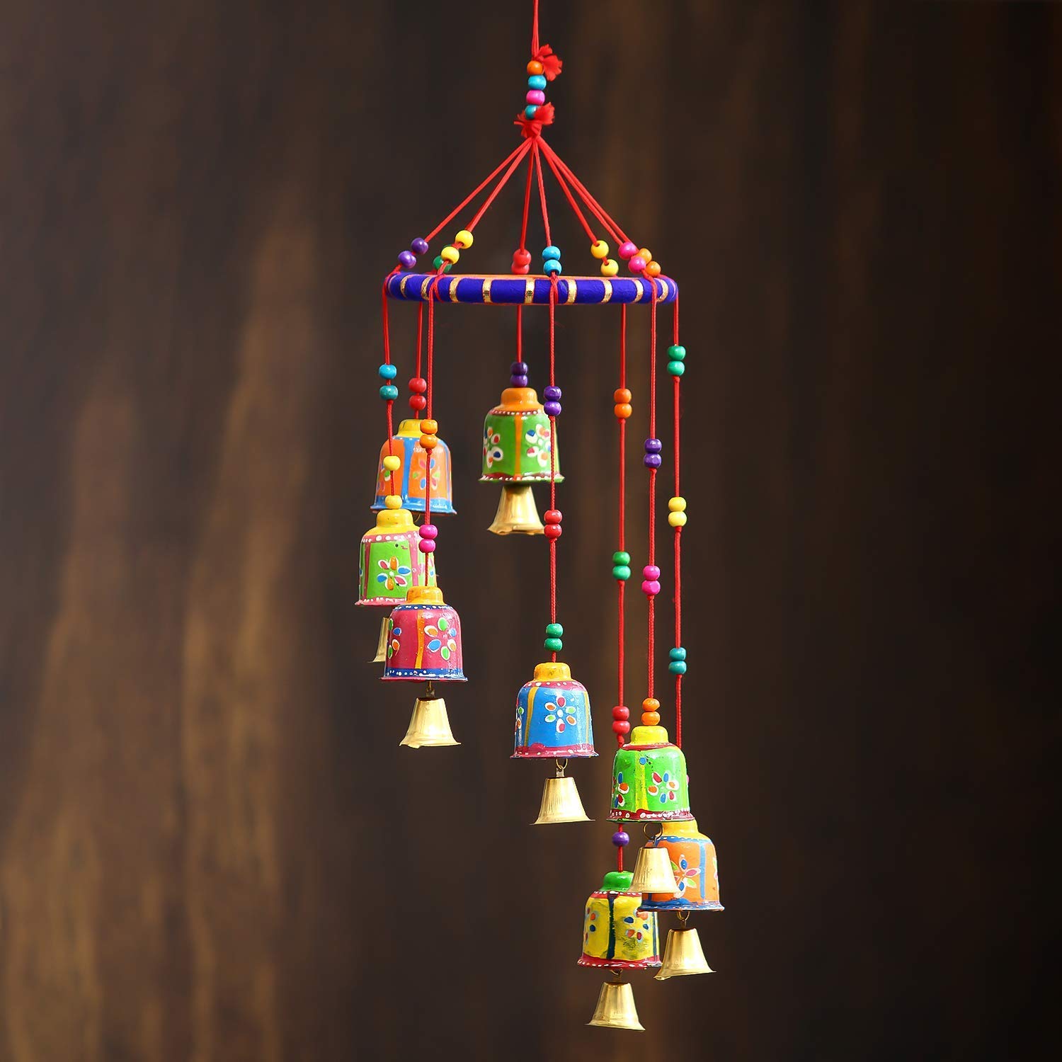 Multicolour Handcrafted Decorative Window Door Wall Hanging Bells Wind Chimes Decorative Showpiece| Diwali Decoration Items for Home Decor| Gift for Diwali Navratri Housewarming-image-43