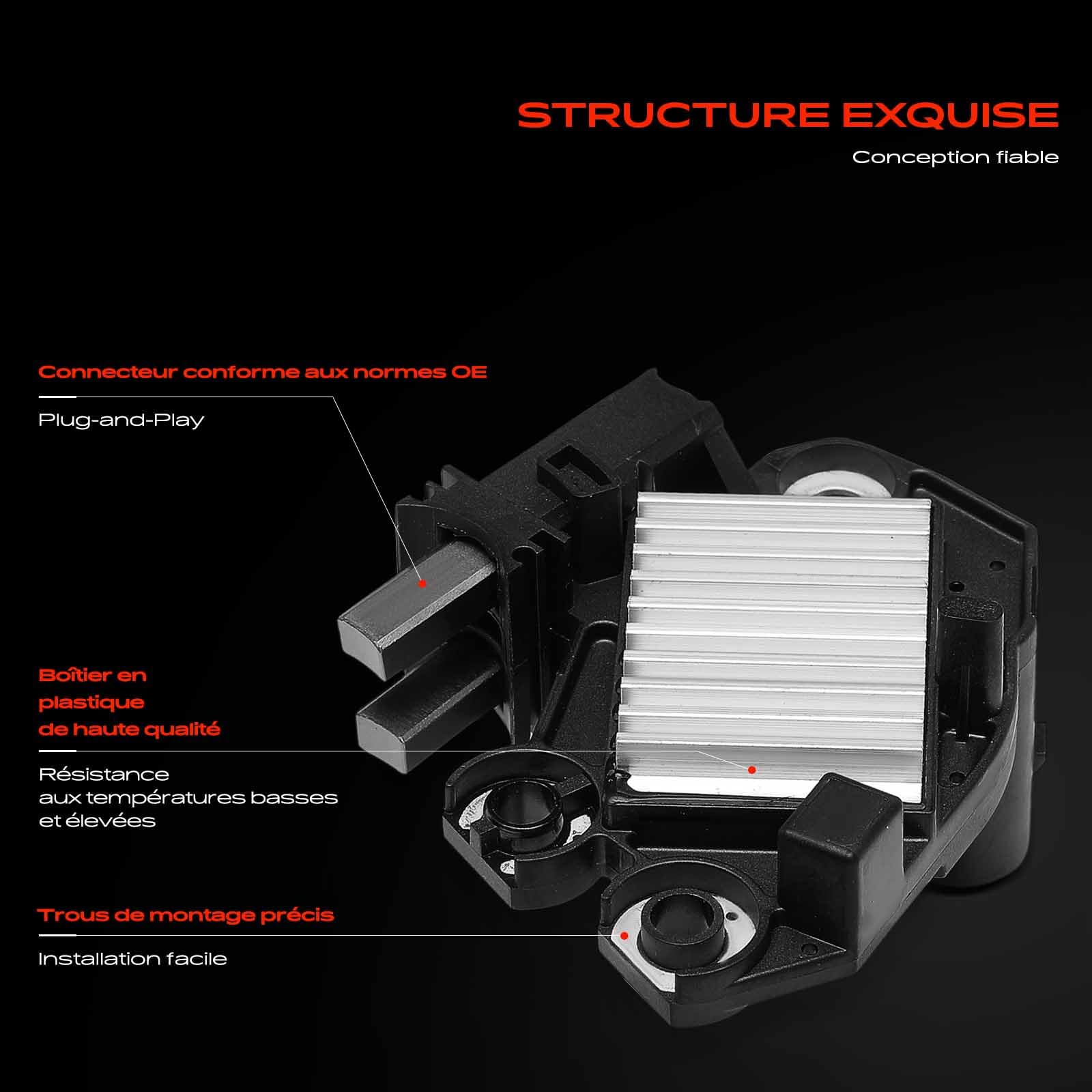 Frankberg Régulateur d'alternateur, régulateur de générateur, 2 pôles, | Compatible avec: Série 3 E46, X5 E53, Série 3 Cabriolet E46, Coupé Série 3 E46, Série 3 Compact E46, Série 3 Touring E46