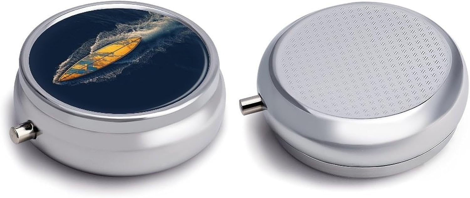 Surfboard 3 Compartments Pill Box with Mirror for Pocket image 5
