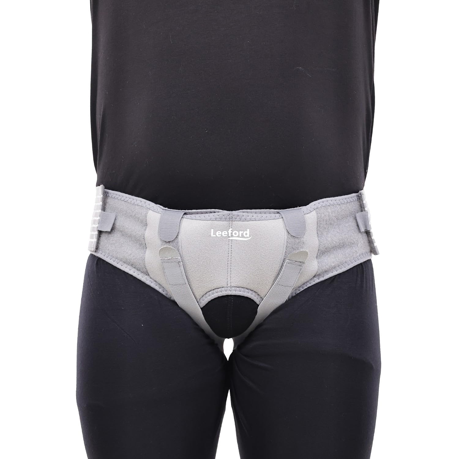 Leeford Hernia Belt For Men(Size-M) With Two Detachable Foam Pads Provide Support to Weak Herniated Muscle|Support & Compression Belt|Adjustable Strap-image-0