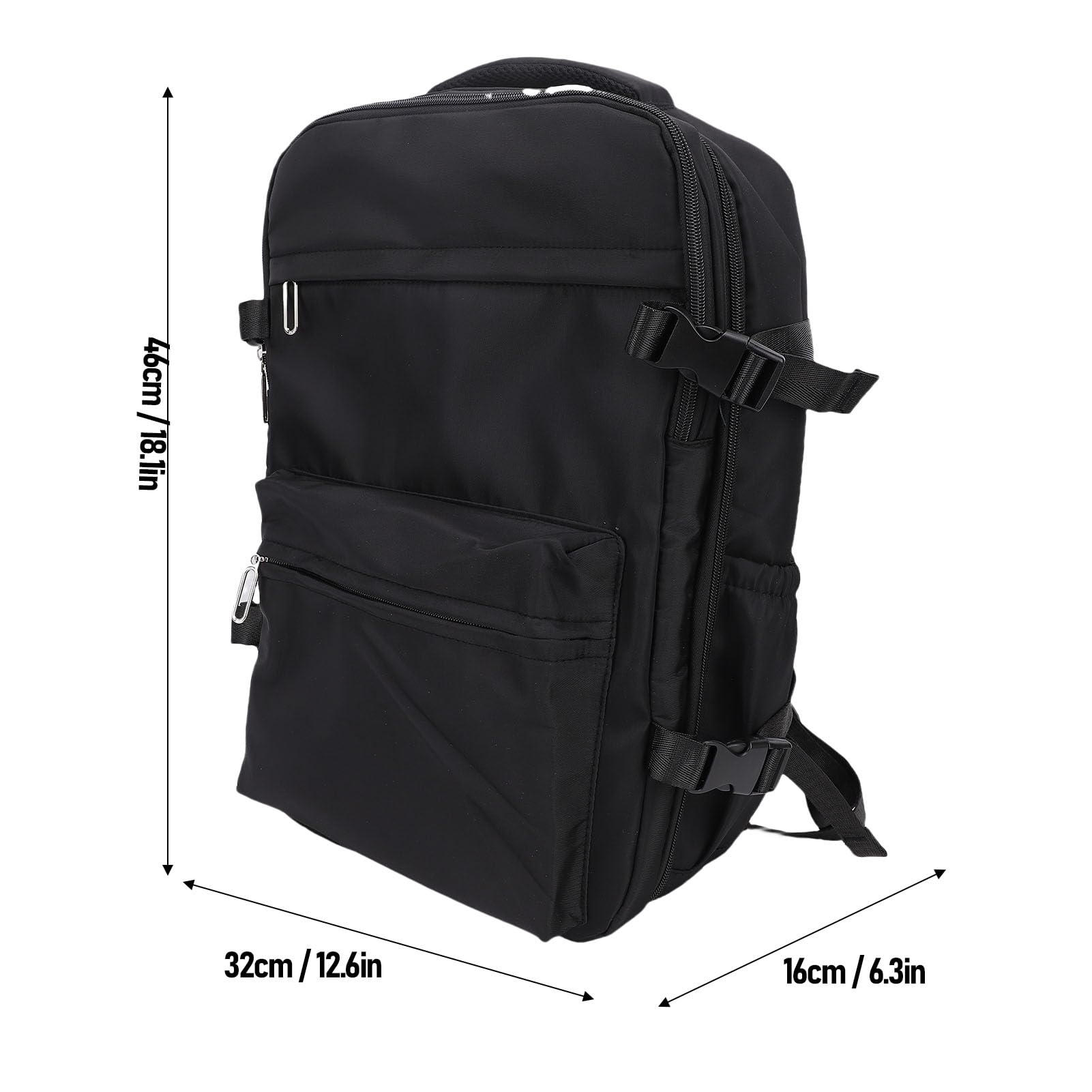 für Reiserucksack mit Vakuum-Kompressionsbeutel, wasserdichte Konstruktion, Schaumstoff-Schultergurte für Komfort, organisiertes Layout mit mehreren Taschen, (Schwarz)