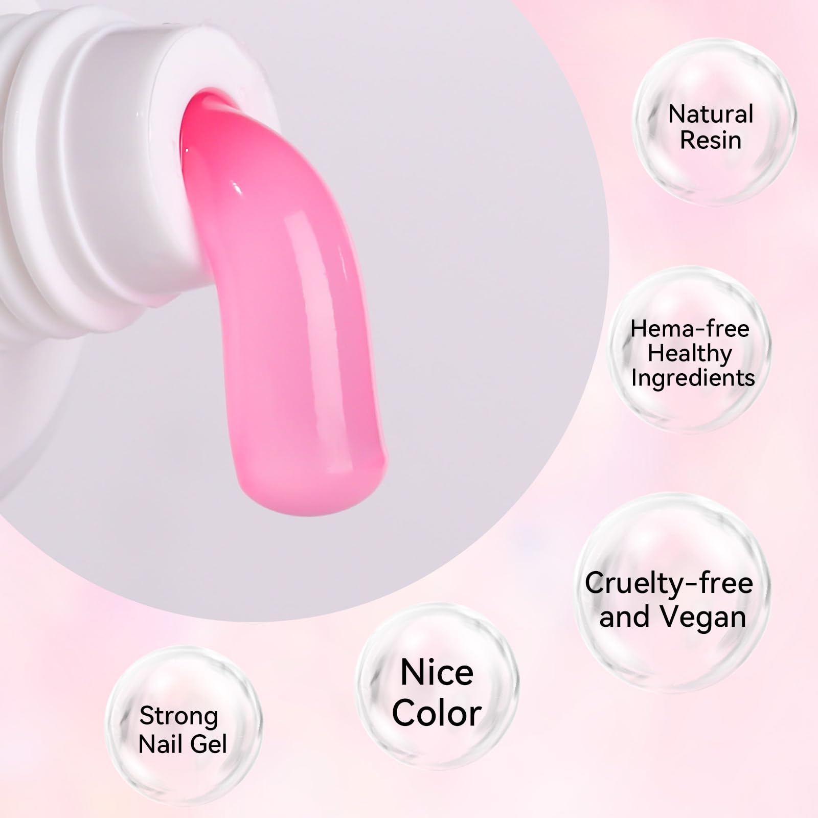 Makartt Poly Nail Gel Kit, 2PCs 50ML Transparent Pink & Hot Pink Colors, Large Capacity Poly Extension Nail Gel Kit, Strong Builder for Extension, 3D Diy Hard Gels Manicures Home Salon: 2 Colors Crystal Clear and Nature Pink