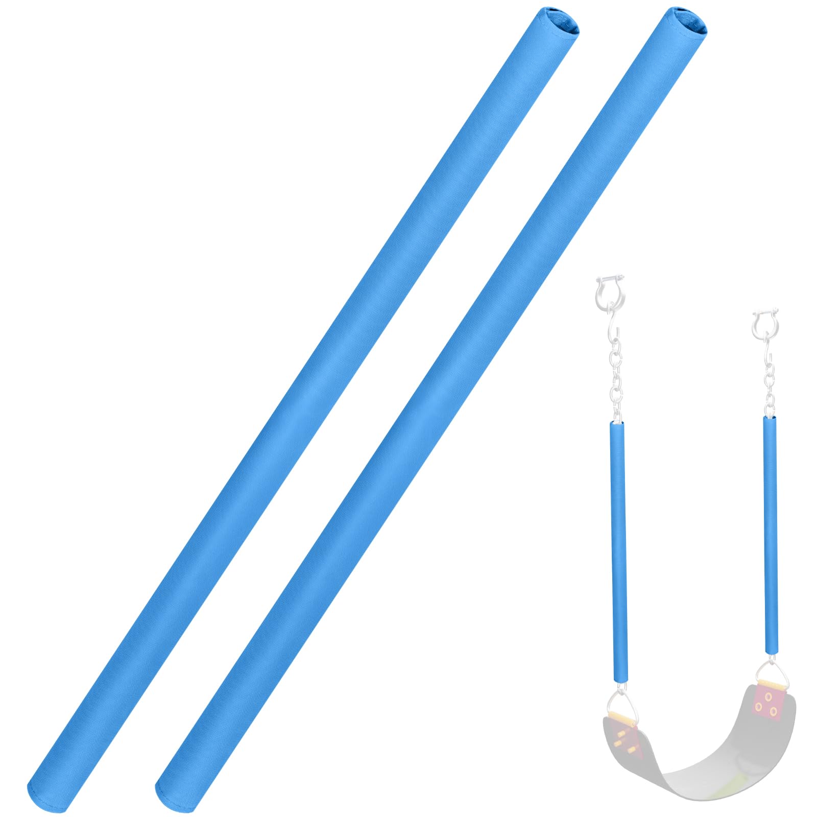 Cosmos 2 Pcs Swing Chain Cover Swing Chain Handle Grip Sleeve for Playground Swingset Accessories, Chain Cover Grip Sleeve for Porch Swings Barrier Chain in Garden Backyard Patio Outdoor (Blue)