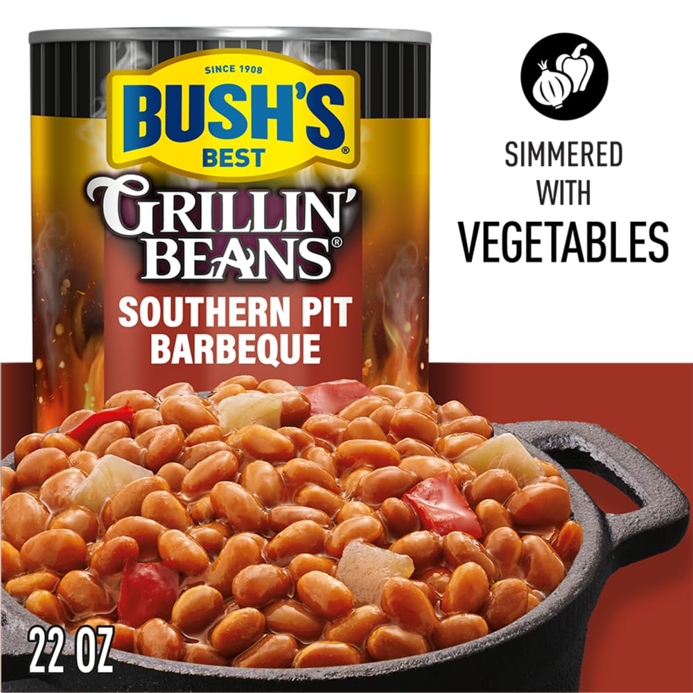 Bush's Southern Pit Barbecue Grillin' Beans, 22 OZ. (Pack of 6)